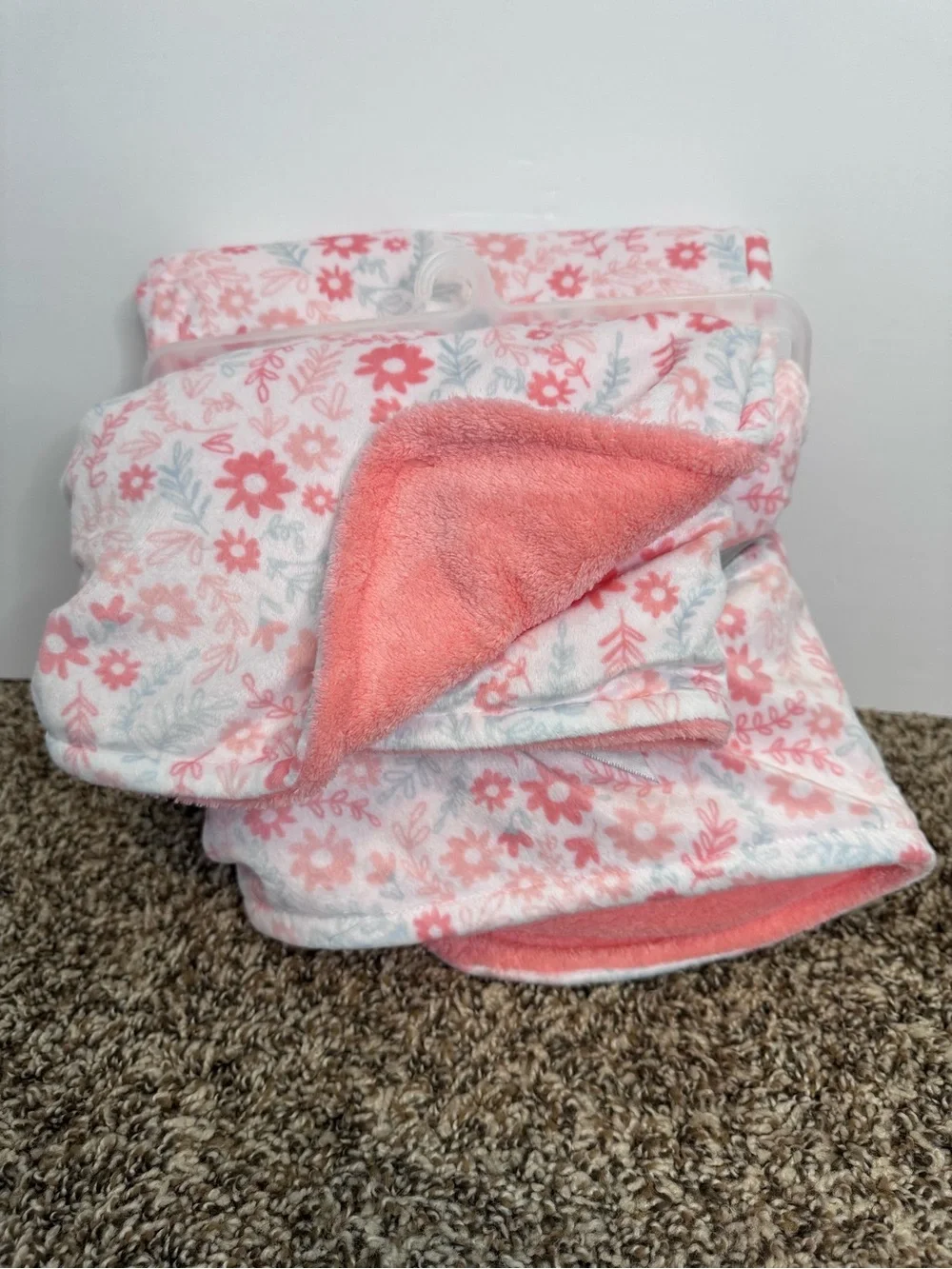 Plush Baby Blanket - Pink Floral OEKO-TEX Blanket
